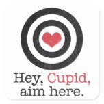 Hey Cupid Aim Here Funny Valentine stickers