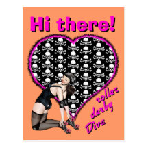 Hi there! roller derby Diva Post Cards
