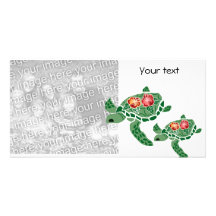 Hibiscus flower sea turtle, Photocards Personalized Photo Card