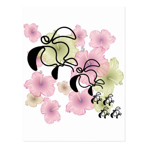 Hibiscus-Turtle-Family Postcard