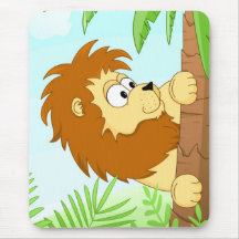 Hiding lion mouse pads