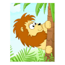 Hiding lion post cards