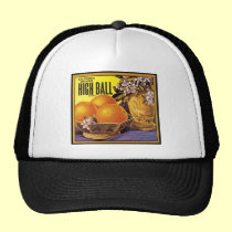 High Ball California Oranges Vintage Label hats