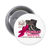 High Heels and Combat Boots (Black) Buttons