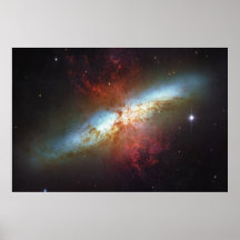 High Rate Star Formation Starburst Galaxy M82 Poster