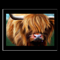 Highland Cow Painting postcards