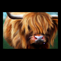 Highland Cow Painting posters