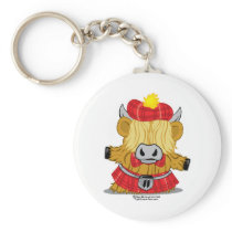Highland Cow Red Kilt keychains