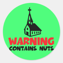 Hilarious atheist round sticker