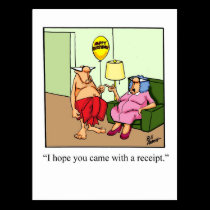 Hilarious Gift of Love! postcards