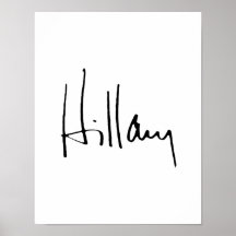 HILLARY CLINTON AUTOGRAPH.png Posters