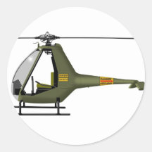 Hiller YH-32 Hornet Round Stickers