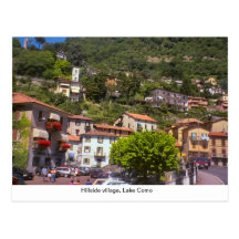 Hillside village, Lake Como Postcard