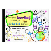 Hip and Colourful Bowling Invitation