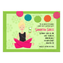 HIP & GROOVY SWEET 16 SIXTEEN Birthday 5x7 Custom Invites