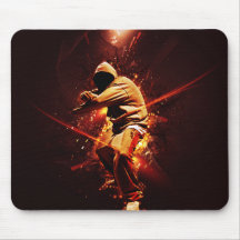 hip-hop breakdancer on fire mouse pads
