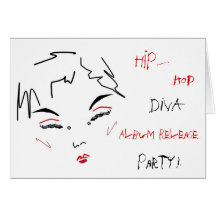 Hip-Hop Diva Album Release Party Greeting Card