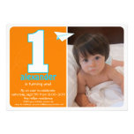 Hip Paper Aeroplane One Year Photo Invite
