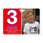 Hip Paper Aeroplane Three Year Photo Invite 1