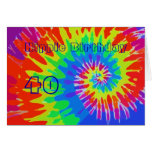 Hippie Birthday 40th Groovy Tie-Dye Card