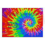 Hippie Birthday 70th Groovy Tie-Dye Card
