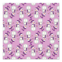 Hippie Christmas Snowman Pattern Photo Print