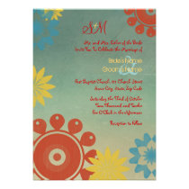 Hippie Flowers Vintage Wedding Invitation 5x7 invitations