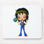 Hippie Girl Kids Peace Earth Mouse Pads
