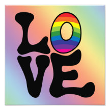 Hippie Rainbow Love Text Photo Art