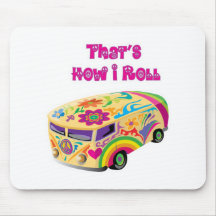 hippie van retro  how i roll mouse mat