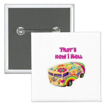 hippie van retro  how i roll pin