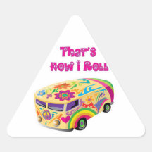 hippie van retro  how i roll stickers