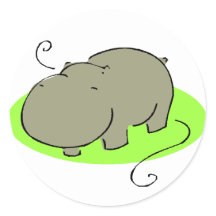 Hippo Sticker