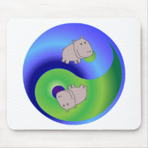 Hippo Yin Yang Mousepads