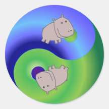Hippo Yin Yang Stickers