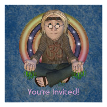 Hippy 60's Square Party Invitations