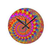 Hippy Fractal Pattern Pink Turquoise & Yellow