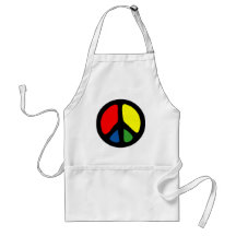 Hippy Groovy Peace Symbol Apron