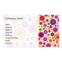 Hippy Rainbow Flowers Business Cards
