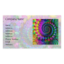 Hippy Rainbow Fractal Pattern Business Card Template