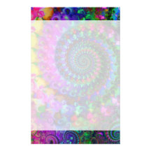 Hippy Rainbow Fractal Pattern Custom Stationery