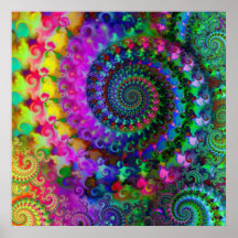 Hippy Rainbow Fractal Pattern Print