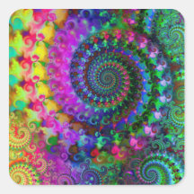 Hippy Rainbow Fractal Pattern Sticker