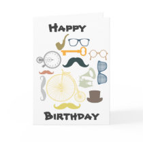 Hipster Happy Birthday Cards