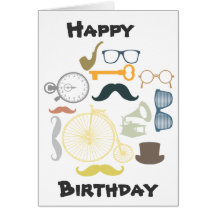Hipster Happy Birthday Cards