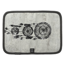Hipster Lace black dreamcatcher on white wood Planner