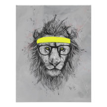 Hipster lion custom invite