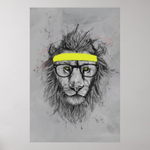 hipster lion print