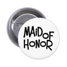 Hipster Maid of Honour Pinback Button