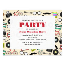 Hipster Pattern All Purpose Party Invitation